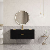 600-1500Mm Miami Standard Wall Hung Vanity Matt Black Single/Double Bowls Pvc Cabinet Only For