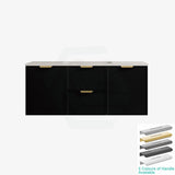 600-1500Mm Miami Standard Wall Hung Vanity Matt Black Single/Double Bowls Pvc Cabinet Only For