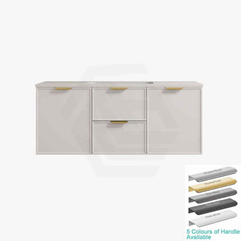 600-1500Mm Miami Standard Wall Hung Vanity Matt White Single/Double Bowls Pvc Cabinet Only For