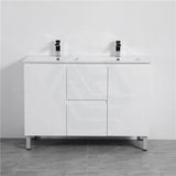 1200mm Double Bowls Freestanding Vanity Gloss White