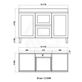 600-1500Mm Miami Freestanding With Legs Bathroom Vanity Matt White Shaker Hampton Style Left / Right