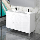 600-1500Mm Miami Freestanding With Legs Bathroom Vanity Matt White Shaker Hampton Style Left / Right