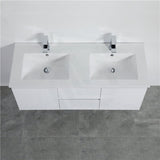 1200Mm Wall Hung Pvc Vanity With Gloss White Finish Double Bowls Cabinet Only For Bathroom With