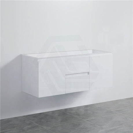 1200Mm Wall Hung Pvc Vanity With Gloss White Finish Double Bowls Cabinet Only For Bathroom Only