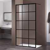 1200X2000Mm Black Fully Framed Shower Screen Single Door Fixed Panel Walk-In 6Mm Tempered Small