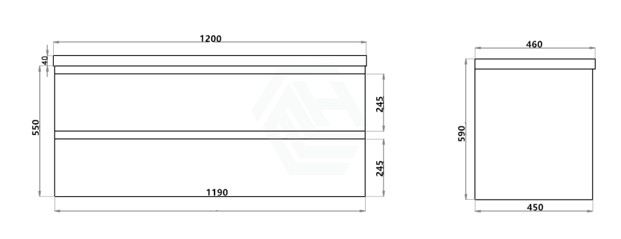 600-1500Mm Wall Hung Bathroom Floating Vanity Dark Oak Wood Grain Pvc Filmed Drawers Cabinet