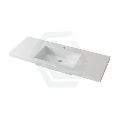 1200X460X135Mm Poly Top For Bathroom Vanity Single Bowl Matt White 1 Tap Hole No Overflow Tops