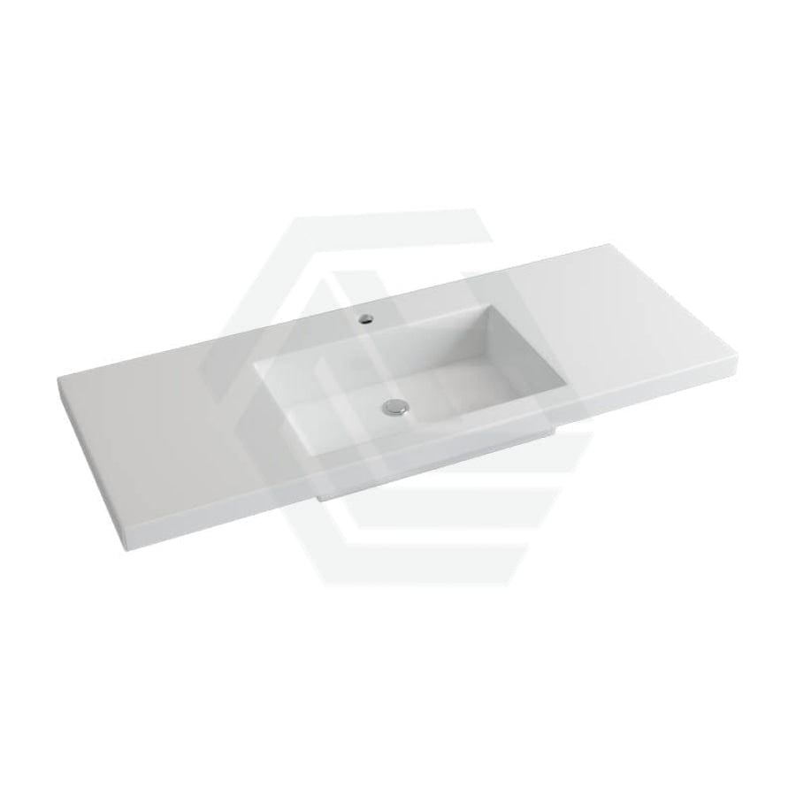 1200X460X135Mm Poly Top For Bathroom Vanity Single Bowl Matt White 1 Tap Hole No Overflow Tops