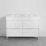 600-1500Mm Freestanding Bathroom Floor Vanity Matt White Pvc Filmed Drawers Cabinet Only &