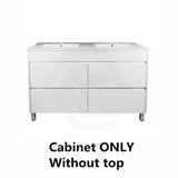 600-1500Mm Freestanding Bathroom Floor Vanity Matt White Pvc Filmed Drawers Cabinet Only &