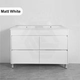 600-1500Mm Freestanding Bathroom Floor Vanity Matt White Pvc Filmed Drawers Cabinet Only &