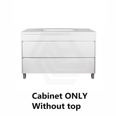 600-1500Mm Freestanding Bathroom Floor Vanity Matt White Pvc Filmed Drawers Cabinet Only &