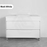 600-1500Mm Freestanding Bathroom Floor Vanity Matt White Pvc Filmed Drawers Cabinet Only &