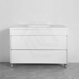 600-1500Mm Freestanding Bathroom Floor Vanity Matt White Pvc Filmed Drawers Cabinet Only &