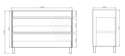 600-1500Mm Freestanding Bathroom Floor Vanity Matt White Pvc Filmed Drawers Cabinet Only &