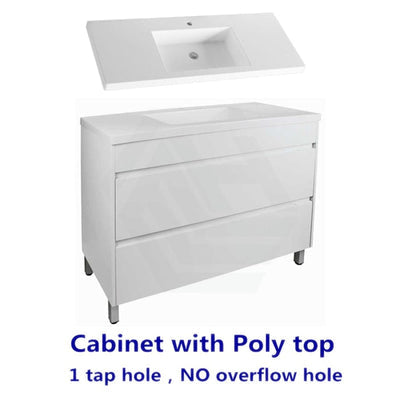 600-1500Mm Freestanding Bathroom Floor Vanity Matt White Pvc Filmed Drawers Cabinet Only &