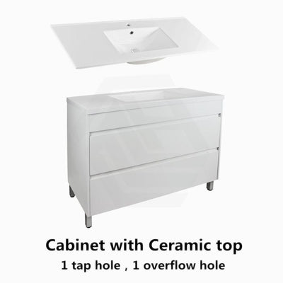 600-1500Mm Freestanding Bathroom Floor Vanity Matt White Pvc Filmed Drawers Cabinet Only &