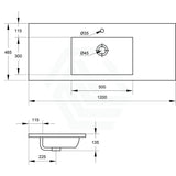 1200X465X135Mm Poly Top For Bathroom Vanity Single Bowl 1 Or 3 Tap Holes Available No Overflow Poly