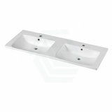 1205X460X165Mm D Shape Ceramic Top For Bathroom Vanity Sleek High Gloss Double Bowls 2 Tap Holes