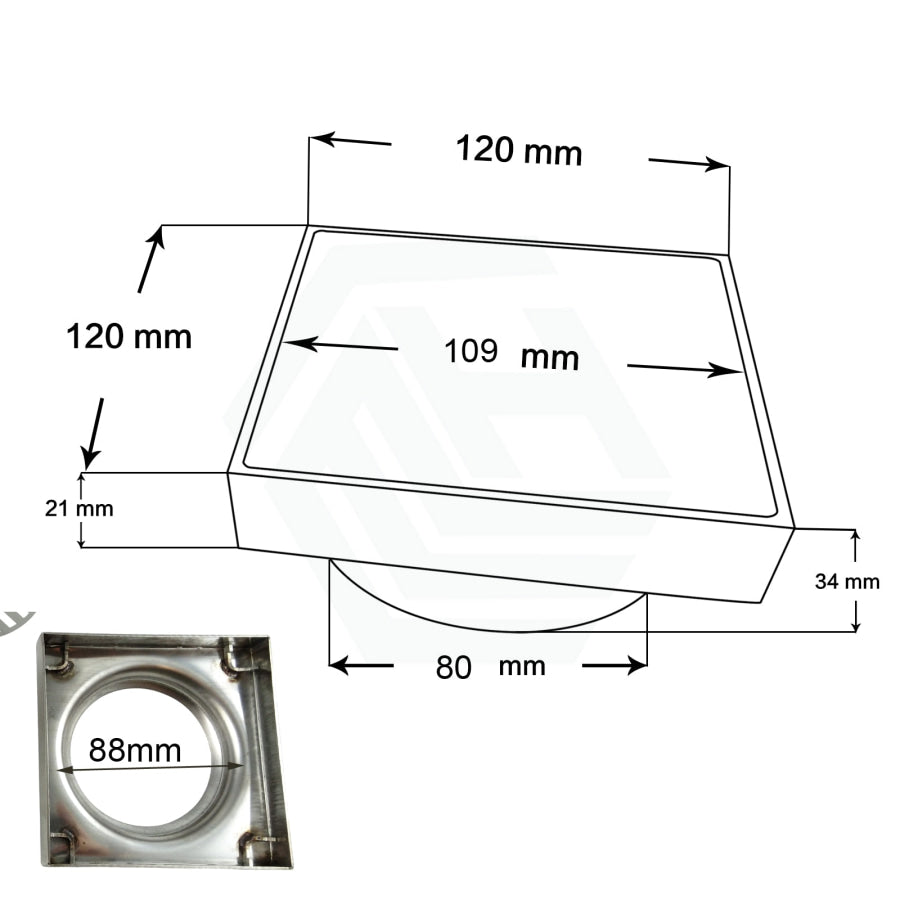 Floor Waste Drain Stainless Steel Smart Tile Insert Chrome