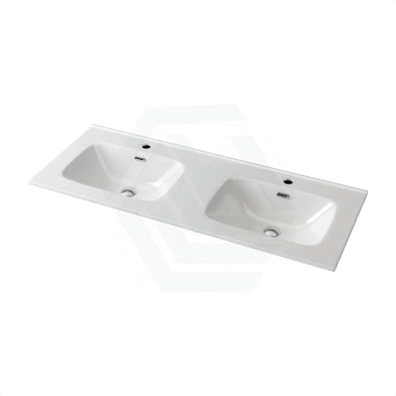 1210X465X170Mm Ceramic Top For Bathroom Vanity Sleek High Gloss Square Double Bowls 2 Tap Holes