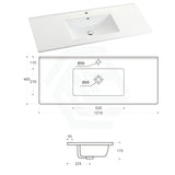 1210X465X175Mm Ceramic Top For Bathroom Vanity Single Bowl 1 Or 3 Tap Holes Available Gloss White