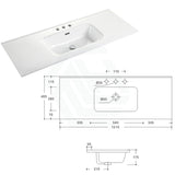 1210X465X175Mm O Shape Ceramic Top For Bathroom Vanity Single Bowl 1 Or 3 Tap Holes Available Gloss