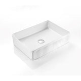 500X380X120Mm Rectangle Above Counter Ceramic Basin Ultra Slim Matt White Basins