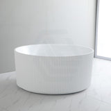 1280Mm Como Groove Freestanding Bathtub Gloss White Acrylic Round No Overflow Bathtubs