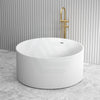 1280Mm Como Groove Freestanding Bathtub Matt White Acrylic Round With Overflow Bathtubs