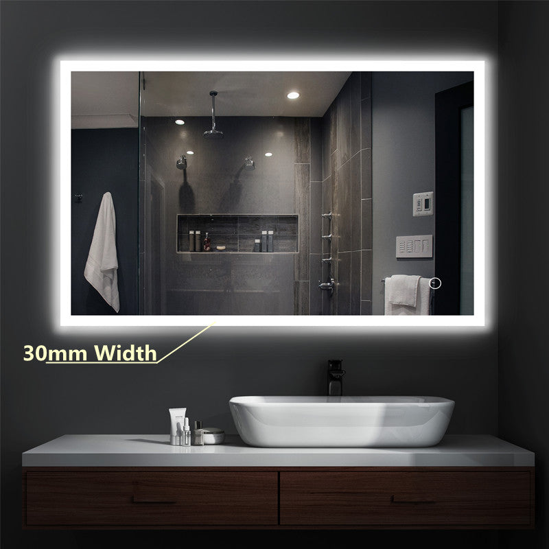 600/750/900/1200Mm Led Wall Mirror Right Angle Frameless Light On Rim 1200X900Mm