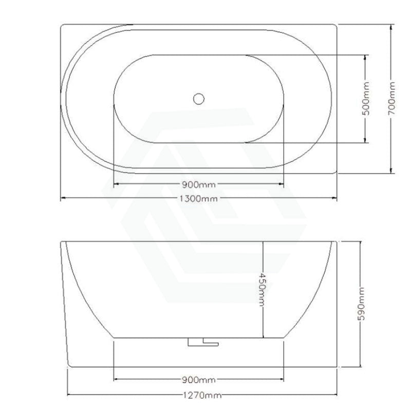 1300/1400/1485/1680Mm Nerida Bathtub Right Corner Acrylic Gloss White No Overflow 1300Mm Bathtubs