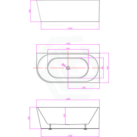 1300/1400/1485/1680Mm Nerida Bathtub Right Corner Acrylic Gloss White No Overflow 1400Mm Bathtubs