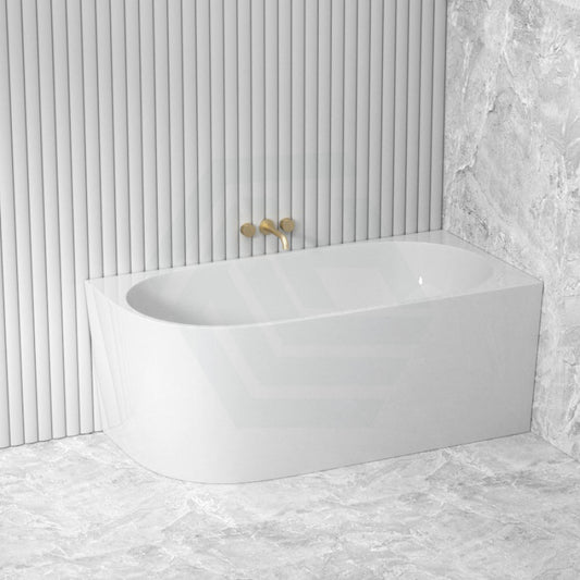 1300/1400/1485/1680Mm Nerida Bathtub Right Corner Acrylic Gloss White No Overflow Bathtubs