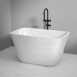 1300Mm Cee Jay Japanese Soaker Square Bathtub Freestanding Lucite Acrylic Gloss White No Overflow