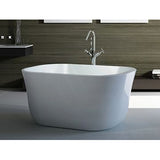 1300mm Japanese Soaker Square Bathtub Freestanding Lucite Acrylic Gloss White NO Overflow