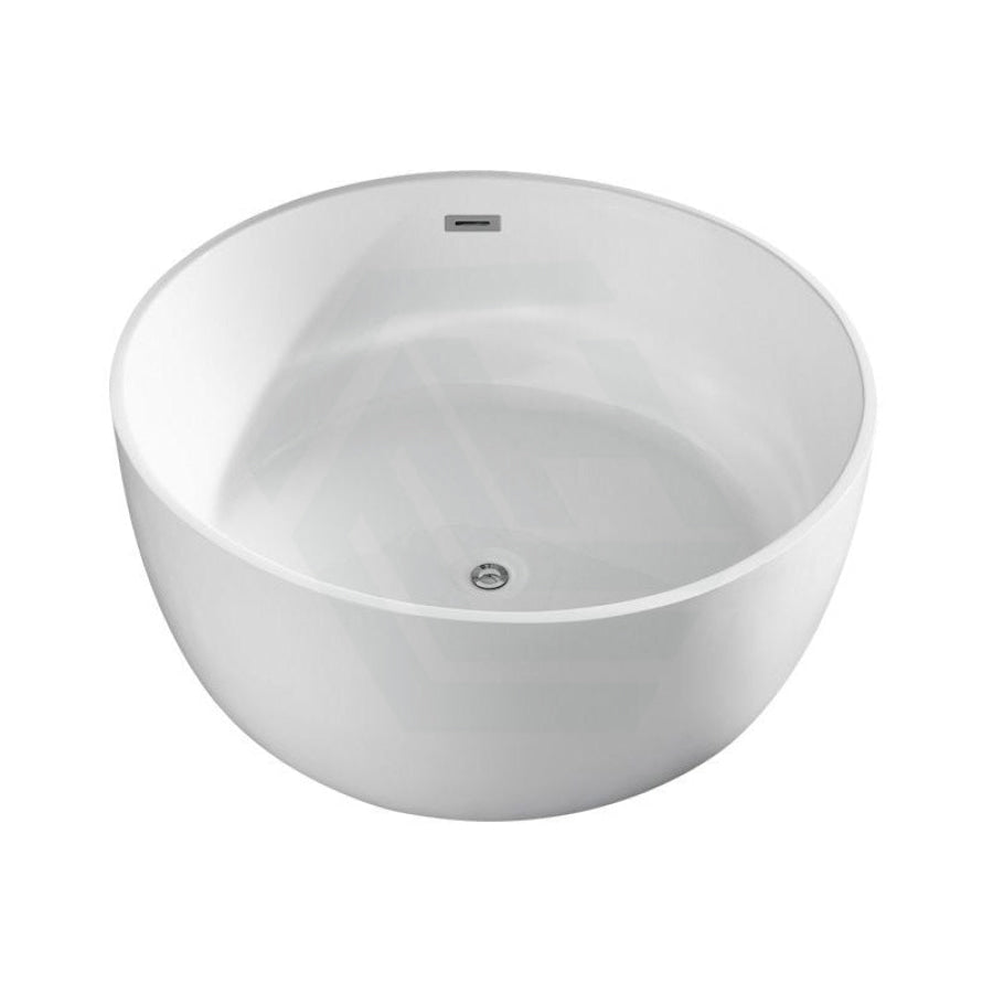 1350X1350X620Mm Ronda Freestanding Bathtub Gloss White Acrylic Round With Overflow