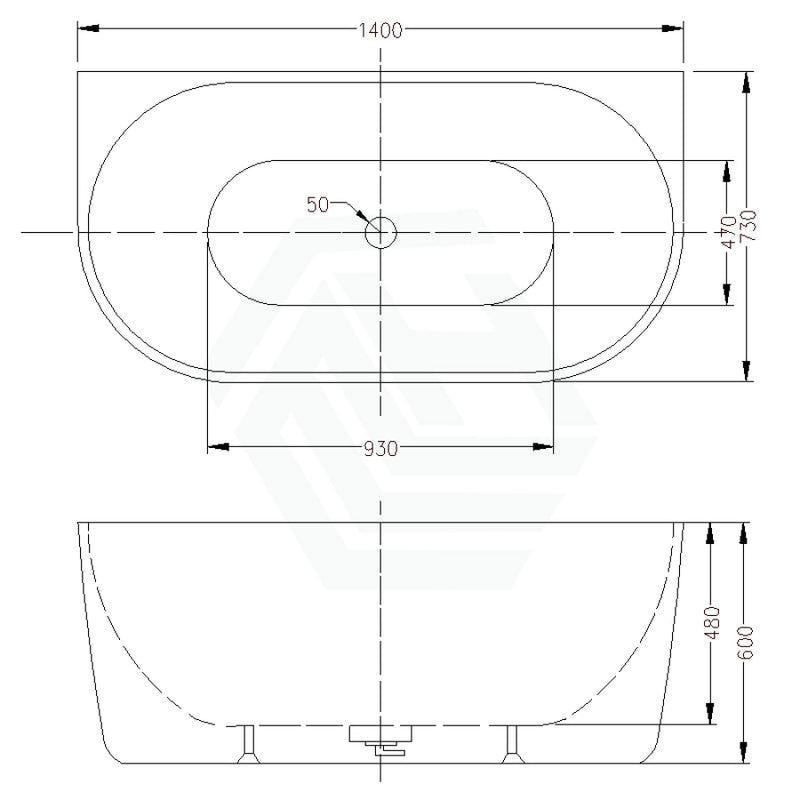 1400/1490/1600/1690Mm Hanabi Bathtub Back To Wall Gloss White No Overflow 1400Mm Bathtubs