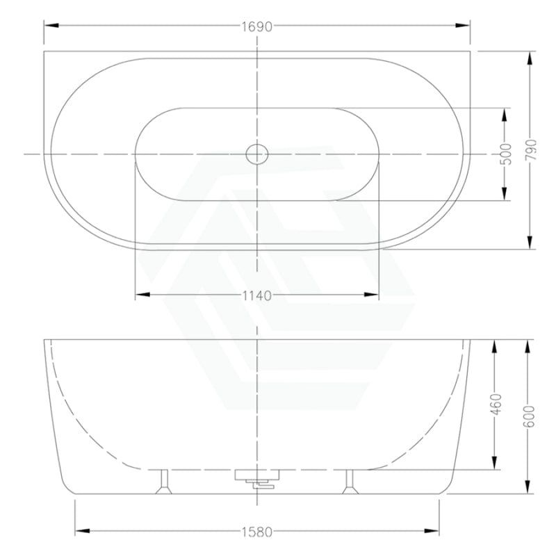 1400/1490/1600/1690Mm Hanabi Bathtub Back To Wall Gloss White No Overflow 1700Mm