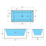 1400/1500/1700Mm Theo Bathtub Multi Fit Corner Back To Wall Freestanding Acrylic Matt White Bath