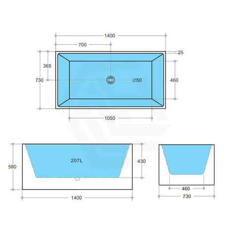 1400/1500/1700Mm Theo Bathtub Multi Fit Corner Back To Wall Freestanding Acrylic Matt White Bath