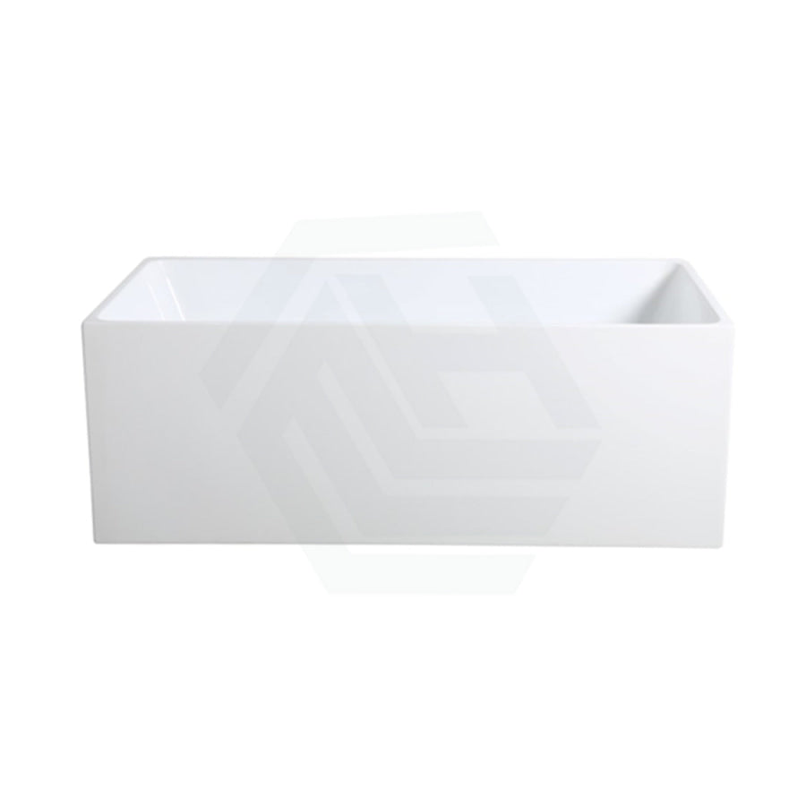 1500/1700Mm Theo Bathtub Multi Fit Corner Back To Wall Freestanding Acrylic Matt White Bath Tub No