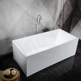 1500/1700Mm Theo Bathtub Multi Fit Corner Back To Wall Freestanding Acrylic Matt White Bath Tub No