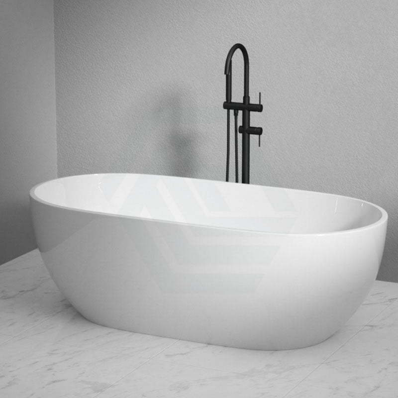 1400/1530/1690Mm Moah Oval Gloss White Freestanding Bathtub Acrylic No Overflow