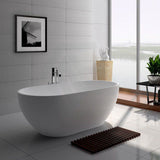 1400/1530/1690Mm Noah Oval Freestanding Bathtub Acrylic Matt White No Overflow