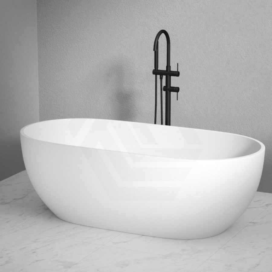 1400/1530/1690Mm Noah Oval Freestanding Bathtub Acrylic Matt White No Overflow