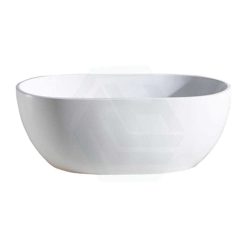 1400/1530/1690Mm Noah Oval Freestanding Bathtub Acrylic Matt White No Overflow