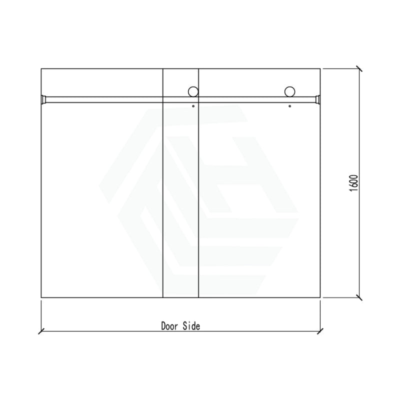 1450-1800X1600Mm Bathtub Shower Screen Wall To Sliding Frameless Square Handle Chrome