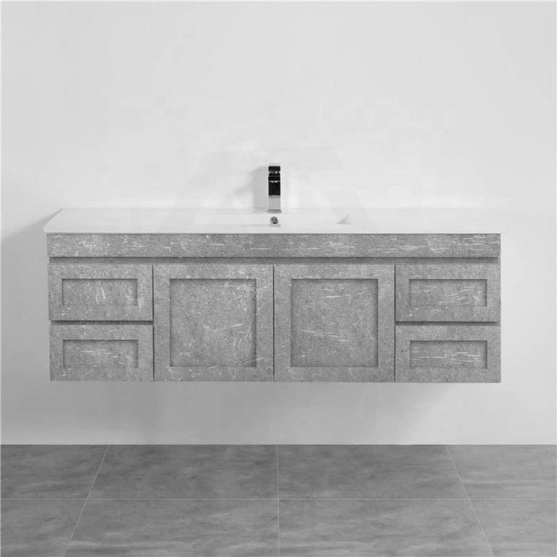 600-1500Mm Boston Plywood Wall Hung Bathroom Floating Vanity With Left / Right Drawers Concrete Grey