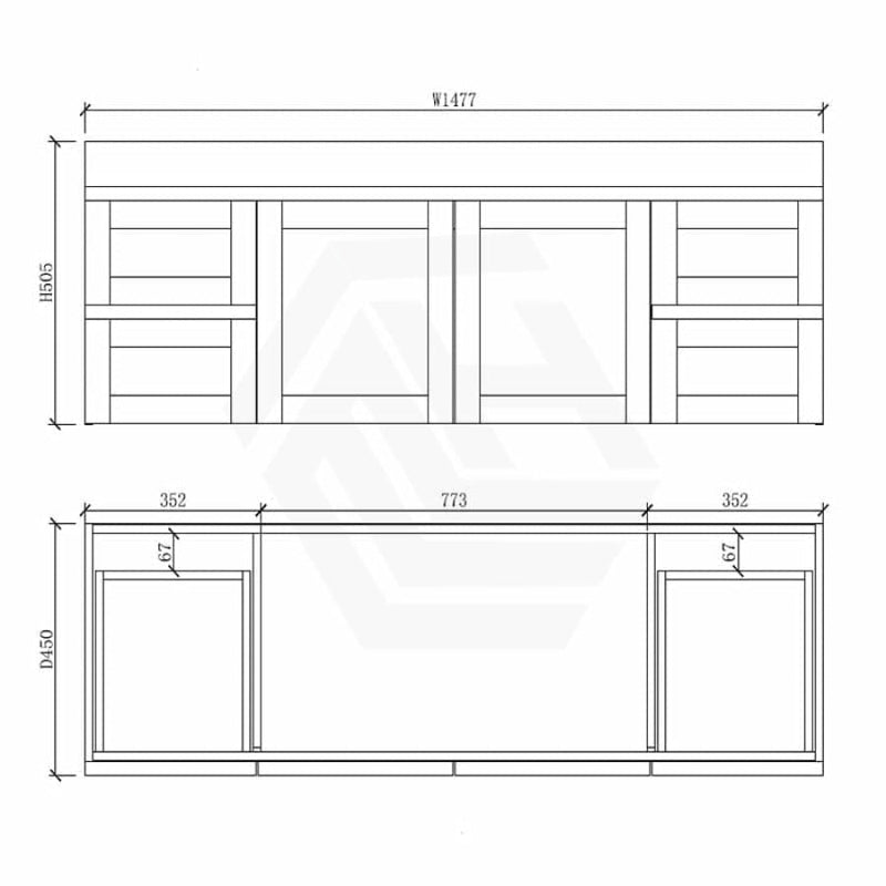 600-1500Mm Boston Plywood Wall Hung Bathroom Floating Vanity With Left / Right Drawers Concrete Grey